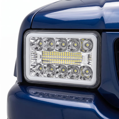 Universal 4 Pcs. 4x6" LED Headlights LH + RH installed