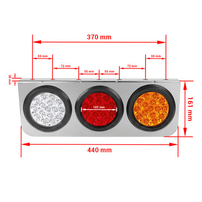 Universal 3-LED Combination Tail Lights  for Utes / Trucks / Trailers LH + RH