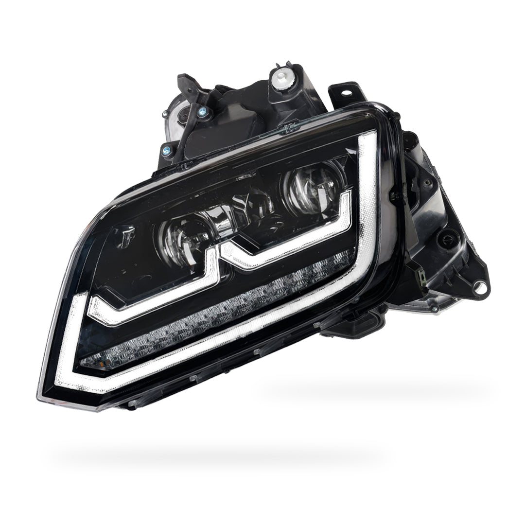 Volkswagen Amarok 2H (2012 - 2016) Black R Style Full LED DRL Projector With Sequential Indicators Headlights LH + RH