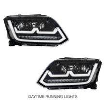 Volkswagen Amarok 2H (2012 - 2016) Black R Style Full LED DRL Projector With Sequential Indicators Headlights LH + RH
