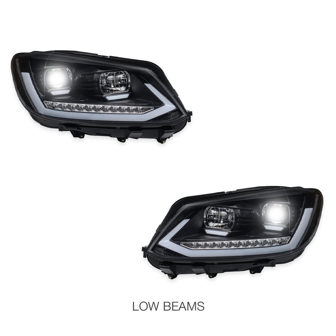 Volkswagen Caddy 2K (2011 - 2015) Black DRL Projector With Sequential Indicators Headlights LH + RH