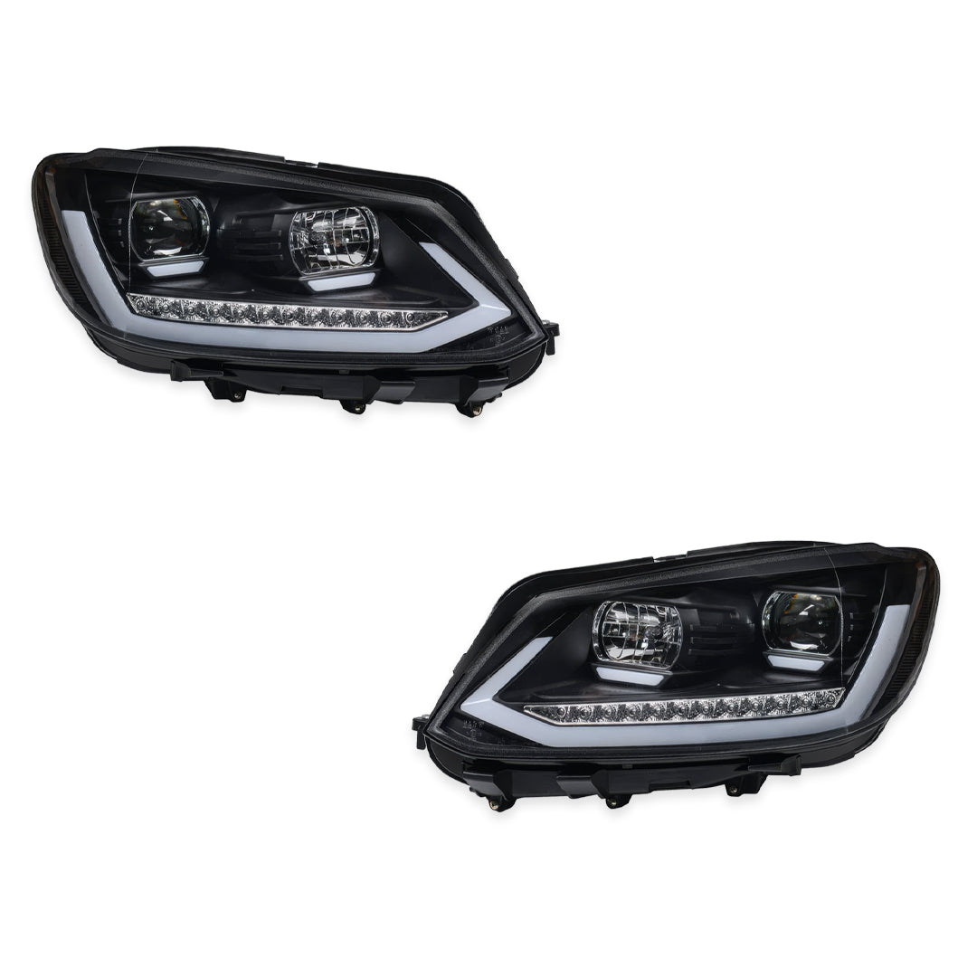 Volkswagen Caddy 2K (2011 - 2015) Black DRL Projector With Sequential Indicators Headlights LH + RH