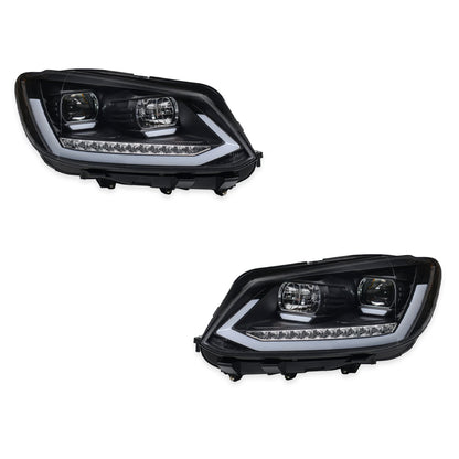 Volkswagen Caddy 2K (2011 - 2015) Black DRL Projector With Sequential Indicators Headlights LH + RH