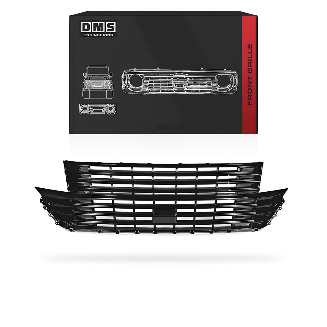 Volkswagen Caravelle T6.1 (2020 - 2024) Gloss Black Billet Style Badgeless Front Bumper Bar Upper Grille