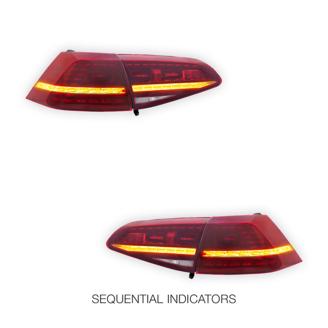Volkswagen Golf MK7 (2012 - 2017) R Style Optional Sequential Tail Lights LH + RH