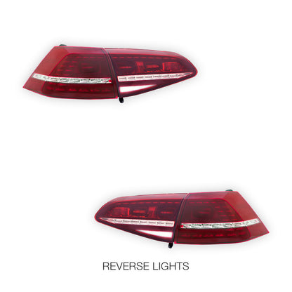 Volkswagen Golf MK7 (2012 - 2017) R Style Optional Sequential Tail Lights LH + RH