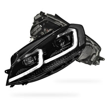 Volkswagen Golf MK7 (2013 - 2017) Black R 7.5 Style DRL LED Projector With Sequential Indicators Headlights LH + RH