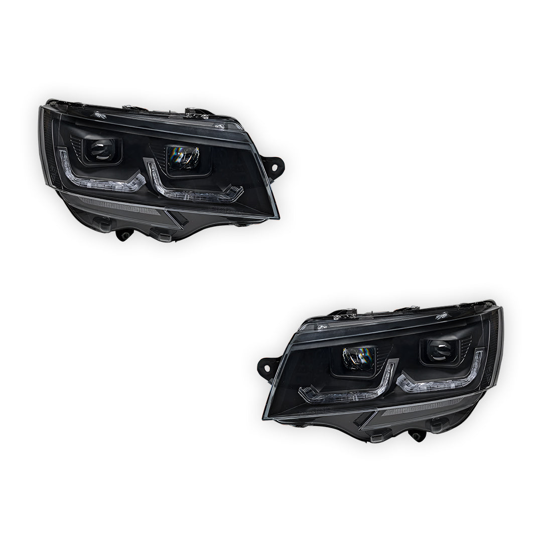 Volkswagen Multivan T6.1 (2020 - 2024) Black DRL LED Projector With Sequential Indicators Headlights LH + RH