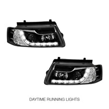 Volkswagen Passat B5 (1997 - 2000) Black DRL LED Projector With LED Indicators Headlights LH + RH