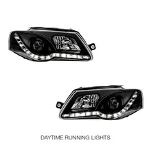 Volkswagen Passat B6 (2006 - 2010) Black DRL LED Dual Beam Projector Headlights LH + RH