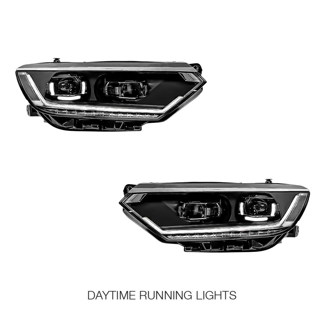 Volkswagen Passat B8 (2015 - 2019) Black LED DRL Projector With Sequential Indicators Headlights LH + RH