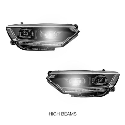 Volkswagen Passat B8 (2015 - 2019) Black LED DRL Projector With Sequential Indicators Headlights LH + RH