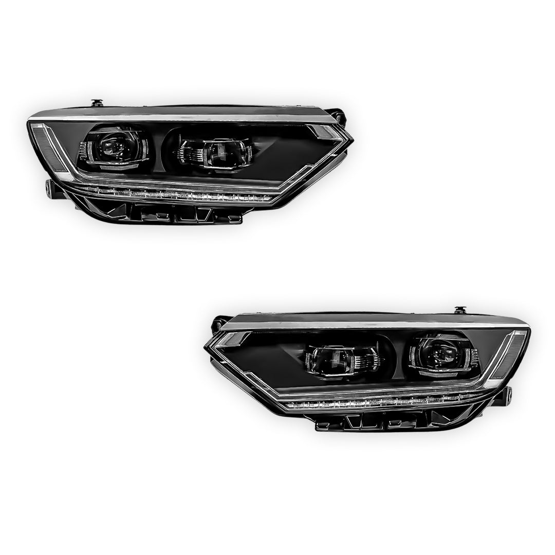 Volkswagen Passat B8 (2015 - 2019) Black LED DRL Projector With Sequential Indicators Headlights LH + RH