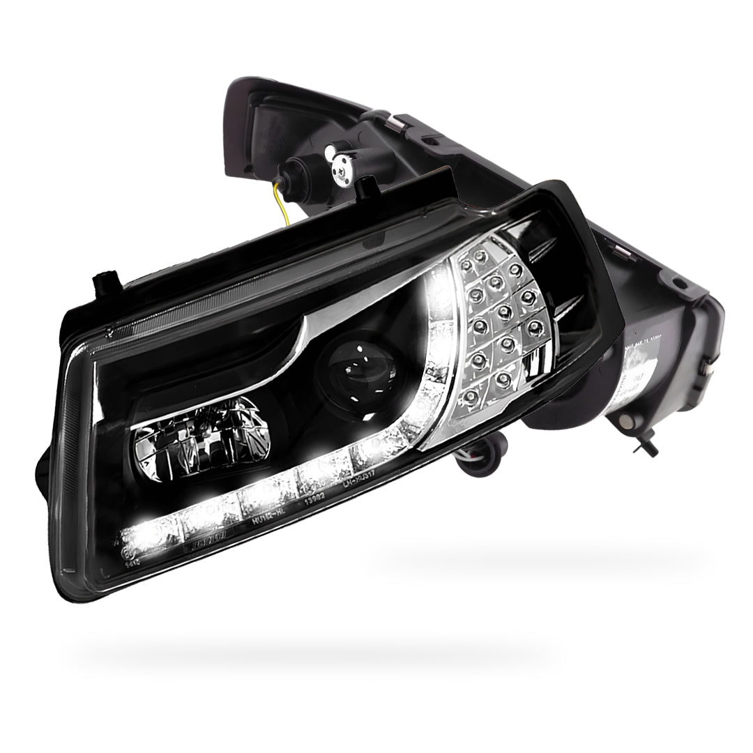 Volkswagen Passat GP (2001 - 2005) Black DRL LED Projector With LED Indicators Headlights LH + RH
