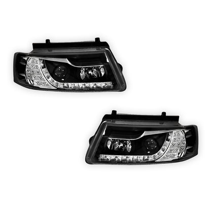 Volkswagen Passat GP (2001 - 2005) Black DRL LED Projector With LED Indicators Headlights LH + RH
