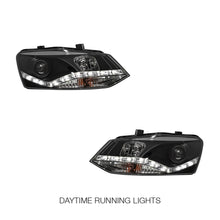 Volkswagen Polo 6R (2010 - 2016) Black LED DRL Projector Headlights LH + RH