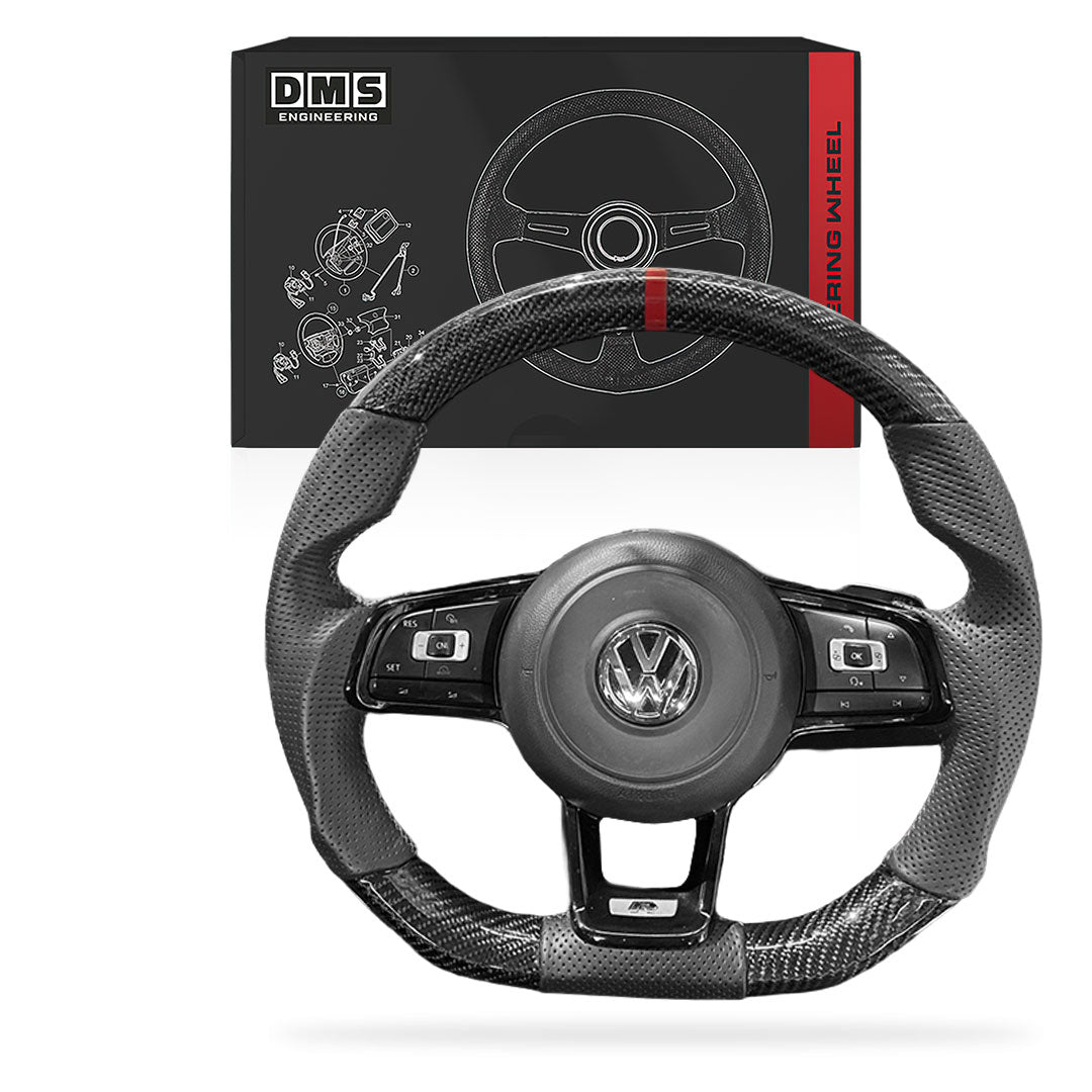 Volkswagen Scirocco 1S (2015 - 2020) Carbon Leather Red Stitching Red Line Steering Wheel