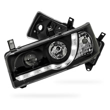 Volkswagen Transporter T4 Van (1994 - 2003) Black DRL LED Day Time Projector Headlights LH + RH
