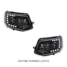 Volkswagen Transporter T5.1 (2011 - 2015) Black DRL LED Day Time Projector Headlights LH + RH