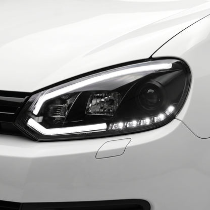 Volkswagen Golf MK6 (2009- 2013) 3D Stripe Bar LED DRL Projector Headlights LH + RH