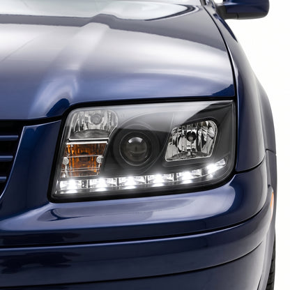 Volkswagen Jetta 1J (1998 - 2004) LED DRL Projector Headlights LH + RH