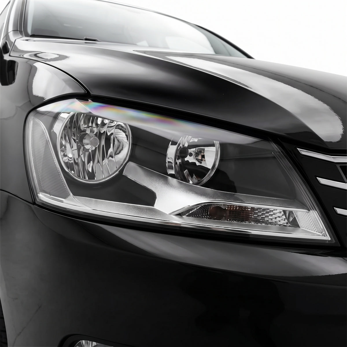 Volkswagen Passat B7 3C (2010 - 2014) OEM Style Non Xenon Headlights LH + RH installed close-up