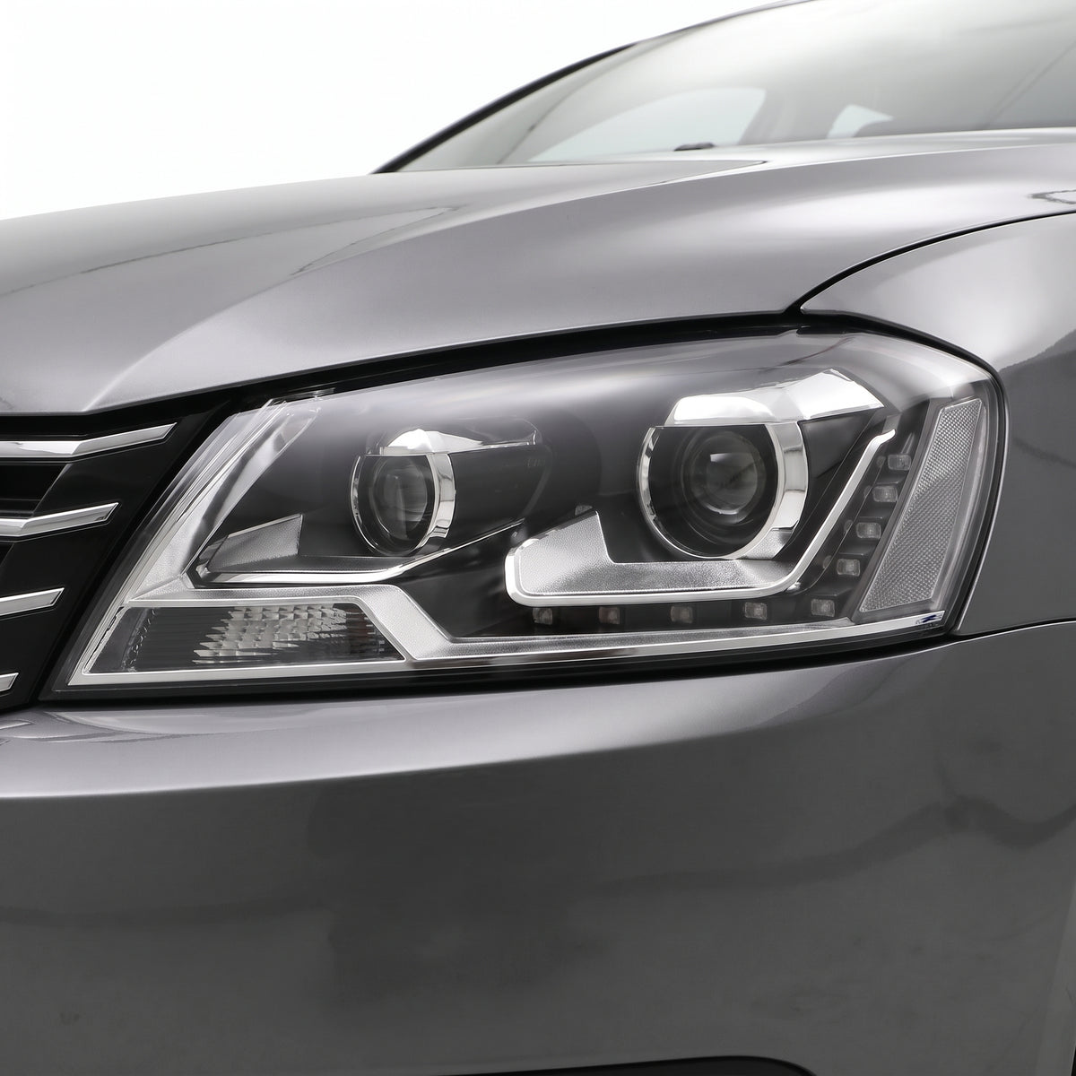 Volkswagen Passat B7 3C (2011- 2015) LED DRL Projector Headlights LH + RH installed close-up