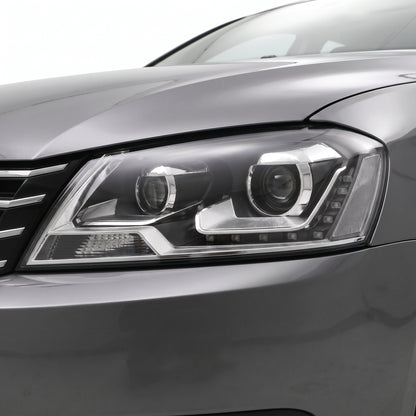 Volkswagen Passat B7 3C (2011- 2015) LED DRL Projector Headlights LH + RH installed close-up