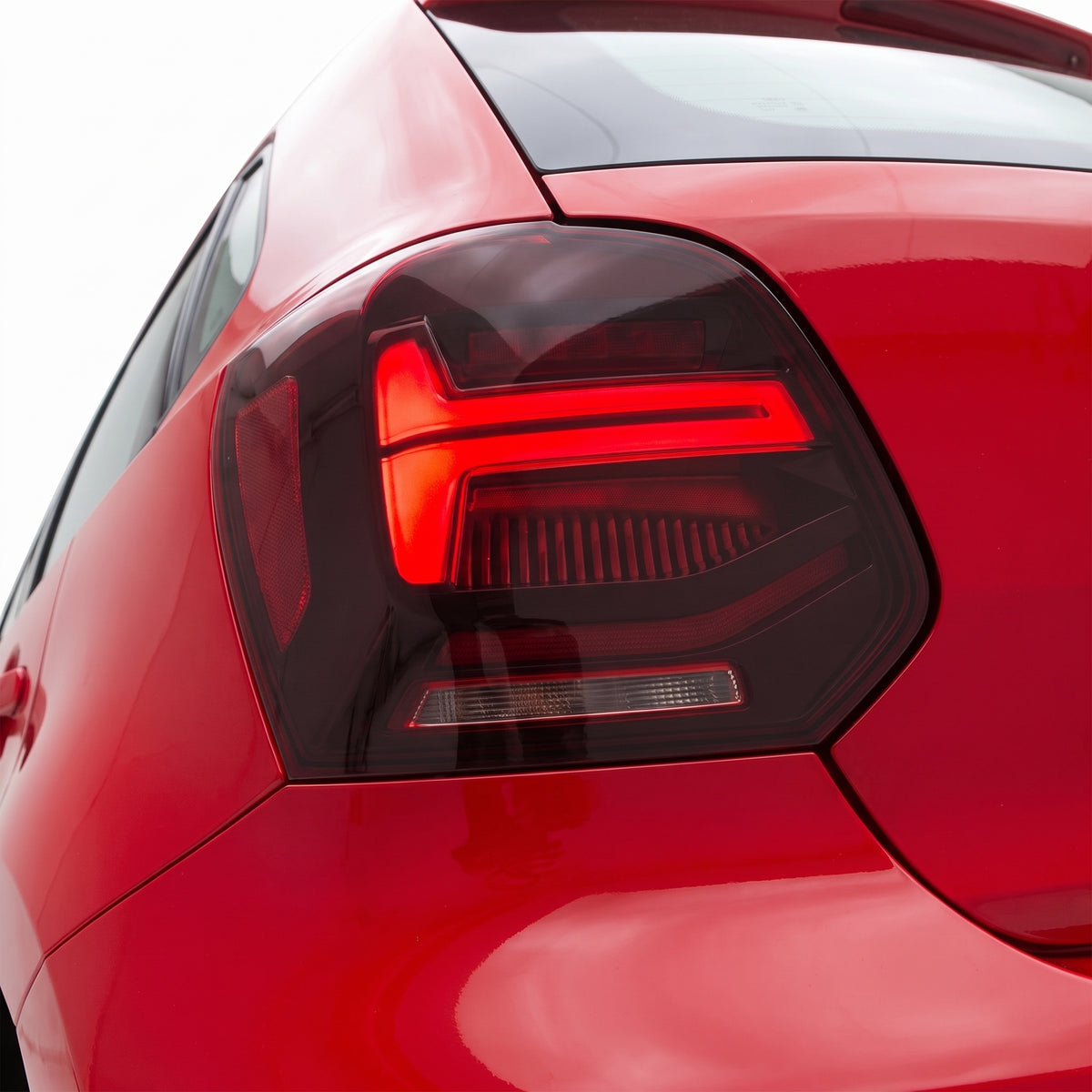 Volkswagen Polo 6R (2009 - 2017) Sequential Red LED Tail Lights LH + RH installed close-up