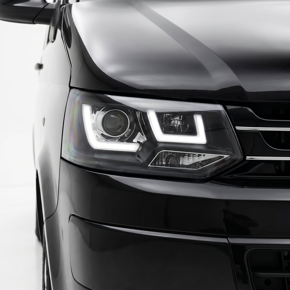 Volkswagen Transporter T5 (2011 - 2015) 3D LED Stripe DRL Projector Headlights LH + RH installed