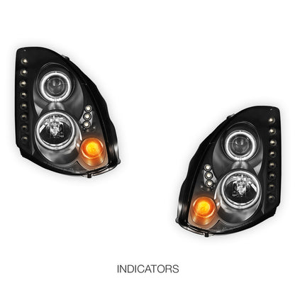 Nissan Skyline V35 (2003- 2008) LED DRL Angel-Eyes Projector Headlights LH + RH