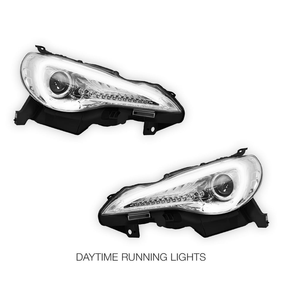 Subaru BRZ 1st Gen (2012 - 2020) Clear 3D LED DRL Headlights LH + RH