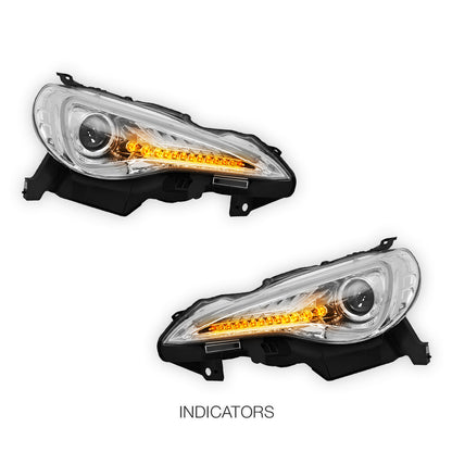Subaru BRZ 1st Gen (2012 - 2020) Clear 3D LED DRL Headlights LH + RH