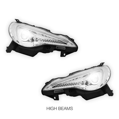 Subaru BRZ 1st Gen (2012 - 2020) Clear 3D LED DRL Headlights LH + RH