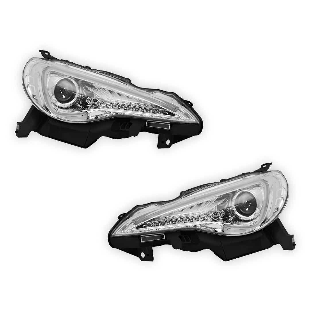 Subaru BRZ 1st Gen (2012 - 2020) Clear 3D LED DRL Headlights LH + RH