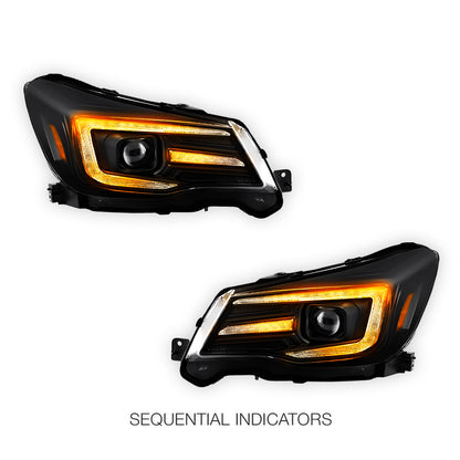Subaru Forester SJ (2013- 2018) Halogen Model LED DRL Projector Headlights LH + RH