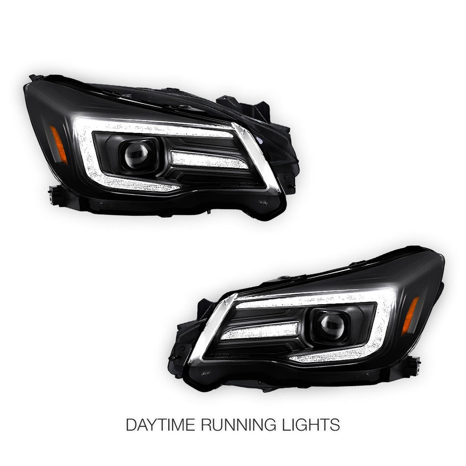Subaru Forester SJ (2013- 2018) HID / Xenon Model LED DRL Projector Headlights LH + RH