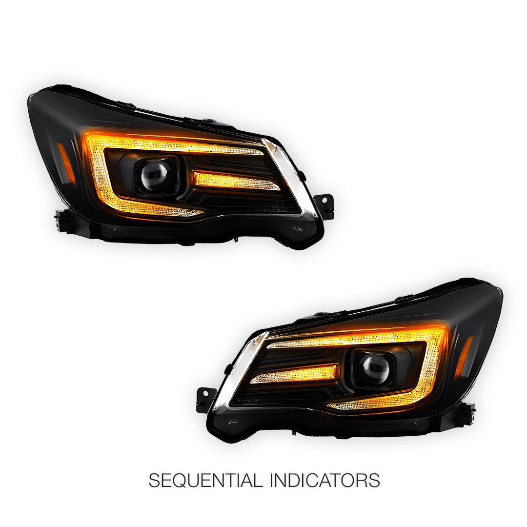 Subaru Forester SJ (2013- 2018) HID / Xenon Model LED DRL Projector Headlights LH + RH