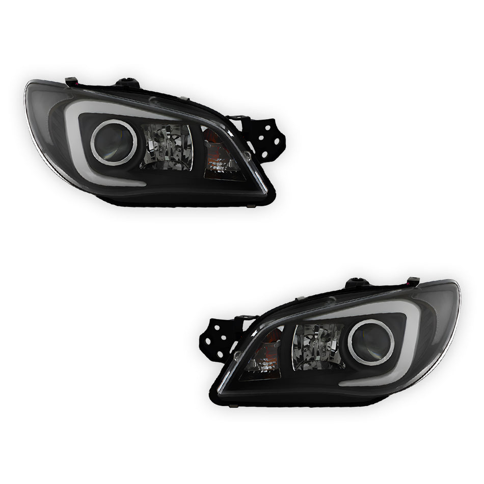 Subaru Impreza GD (2005 - 2007) Halogen Model LED DRL Projector Headlights LH + RH