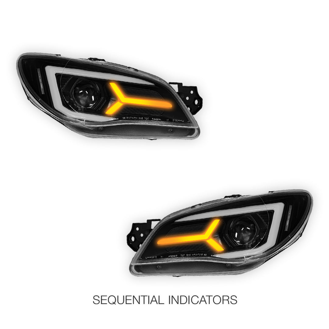 Subaru Impreza GD (2005 - 2007) Halogen Model LED DRL Projector Headlights LH + RH