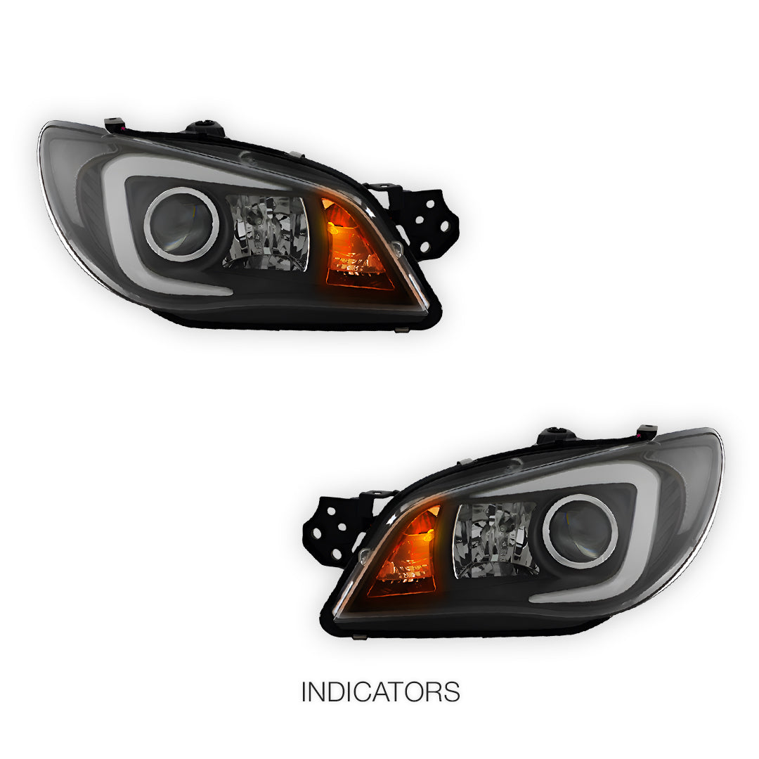Subaru Impreza GD (2005 - 2007) Xenon Model LED 3D Stripe DRL Projector Headlights LH + RH