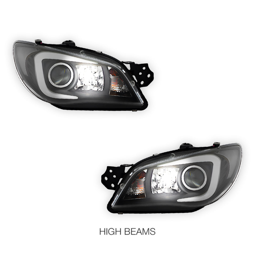 Subaru Impreza GD (2005 - 2007) Xenon Model LED 3D Stripe DRL Projector Headlights LH + RH