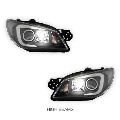 Subaru Impreza GD (2005 - 2007) Xenon Model LED 3D Stripe DRL Projector Headlights LH + RH
