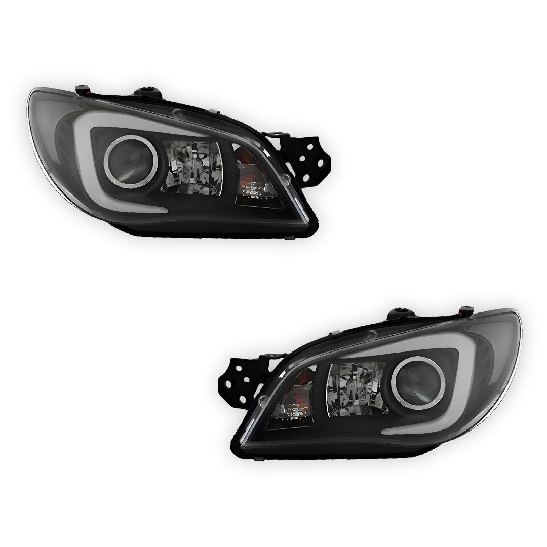 Subaru Impreza GD (2005 - 2007) Xenon Model LED 3D Stripe DRL Projector Headlights LH + RH