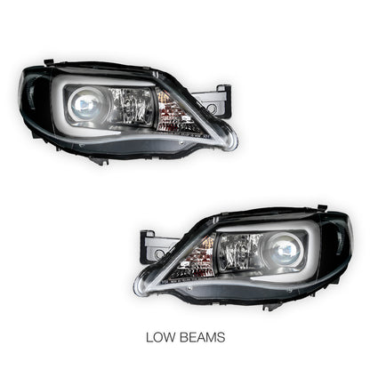 Subaru Impreza GR (2007 - 2013) Halogen Model LED 3D DRL Projector Headlights LH + RH