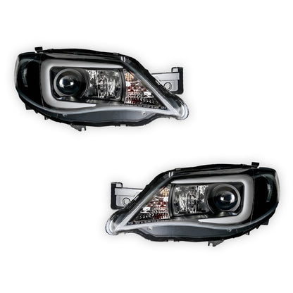 Subaru Impreza GR (2007 - 2013) Halogen Model LED 3D DRL Projector Headlights LH + RH