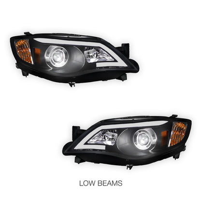 Subaru Impreza GR (2007 - 2013) Halogen Model LED 3D DRL Projector Headlights LH + RH