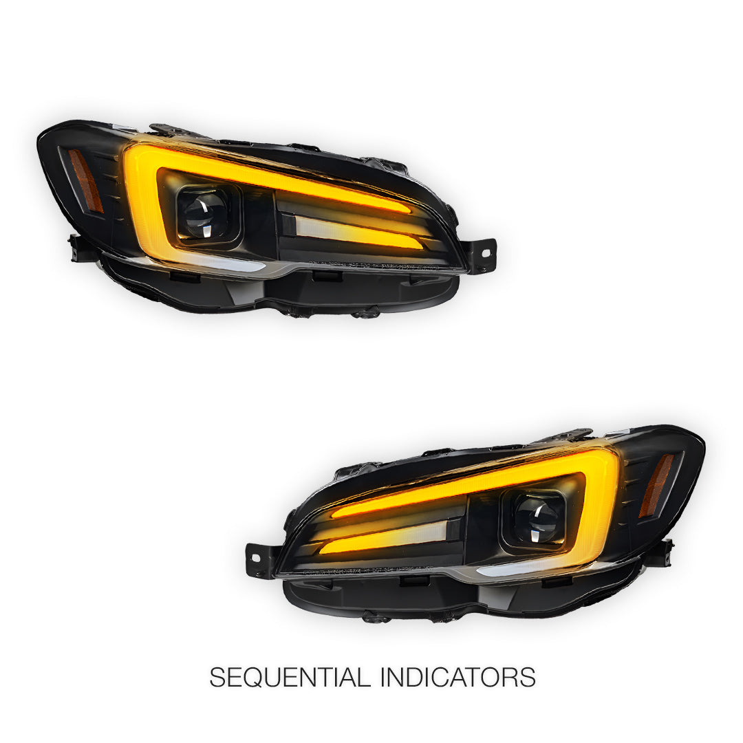 Subaru WRX VA STI (2014 - 2021) Full LED DRL & Sequential Indicator Projector Headlights LH + RH