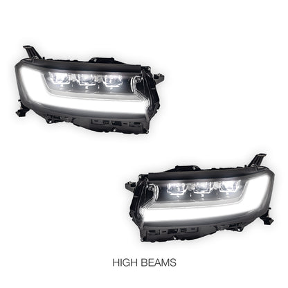 Toyota LandCruiser 300 Series (2021 - 2025) FULL LED DRL Projector Headlights with Sequential Indicator LH + RH