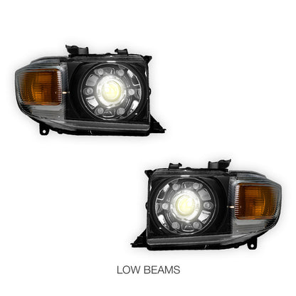 Toyota LandCruiser 70 / 73 / 75 / 76 / 78 / 79 Series (2007- 2022) LED DRL Dual Beam Projector Headlights LH + RH
